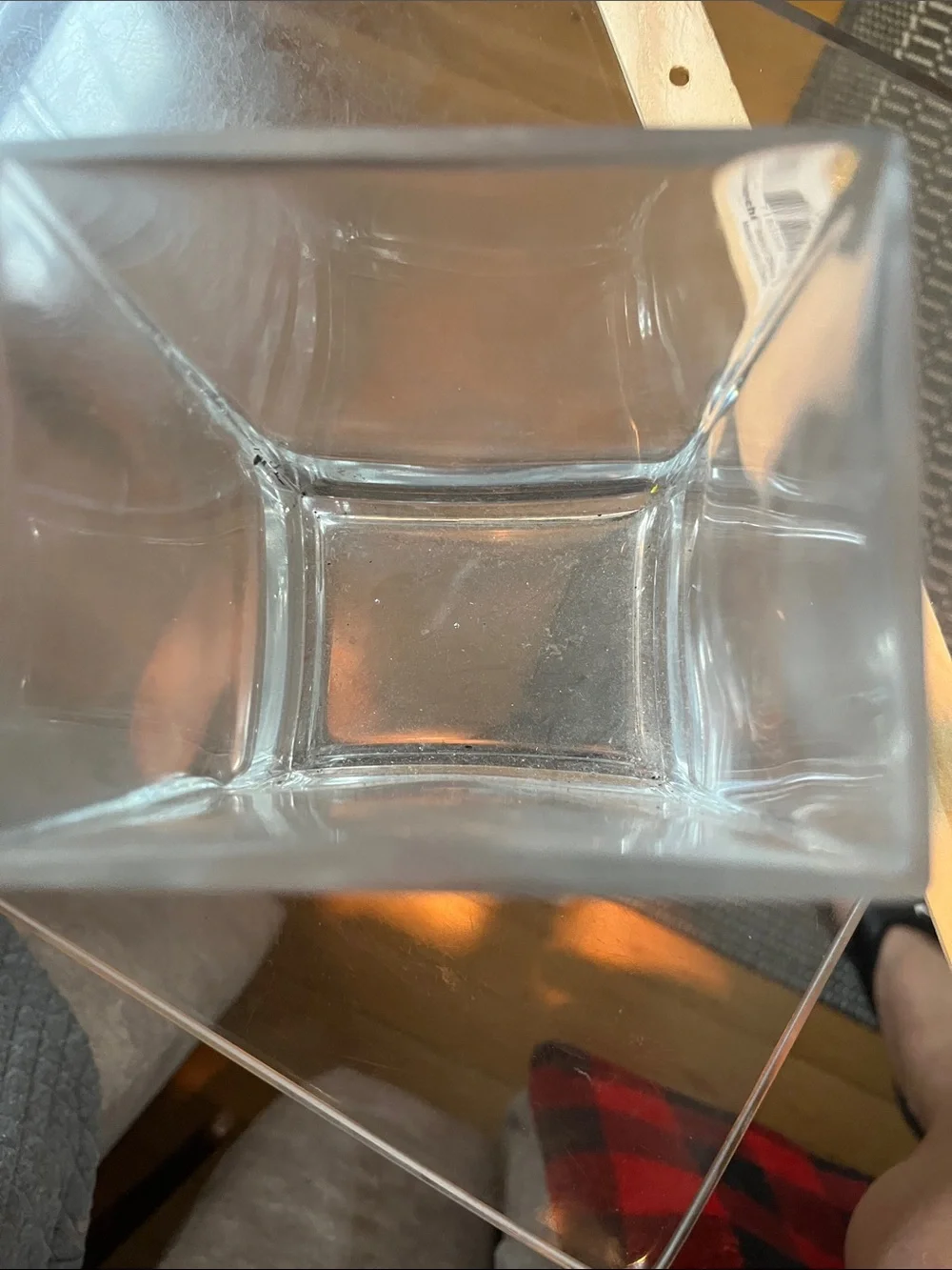 Transparent Square Glass Vase - Clear Modern Accent